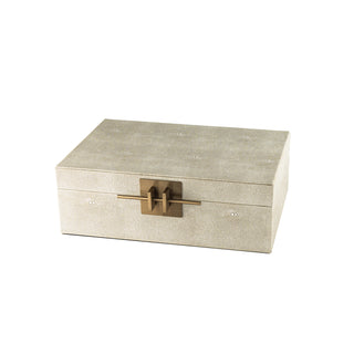 Faux Shagreen Storage Box - Cream Large