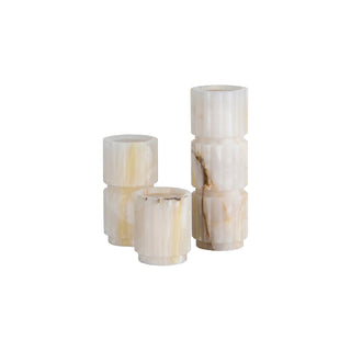 Jade & Marble Candle Holder - Large