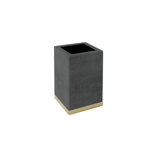 Faux Shagreen Pen Holder - Charcoal