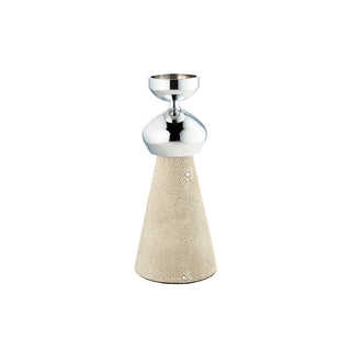Faux Shagreen Candle Holder - Sliver Large