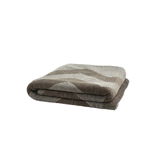 Zigzag Knitted Blanket - Khaki
