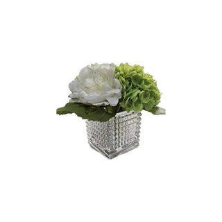 Hydrangea & Peony Flower Arrangement - Small White