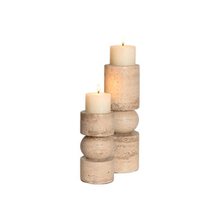 Travertine Candle Holder