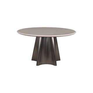 Ripple Round Dining Table - White Marble