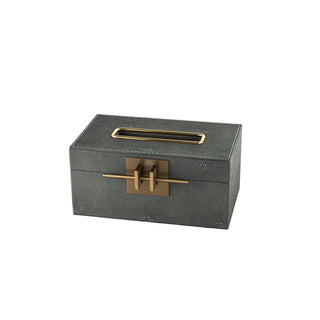Faux Shagreen Tissue Box - Charcoal
