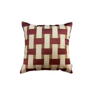 Retro Block Cushion Cover - Burgundy