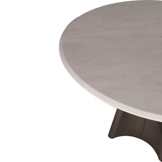 Ripple Round Dining Table - White Marble