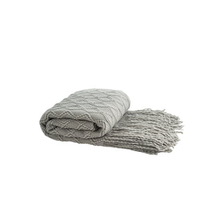 Diamond Knitted Blanket - Grey