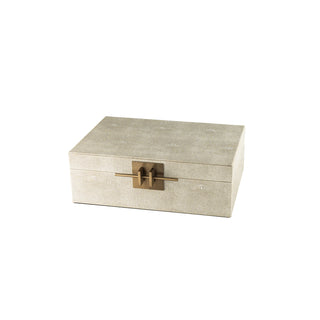 Faux Shagreen Storage Box - Cream Small
