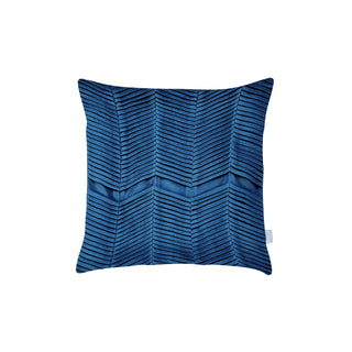 Noah Pleated Velvet Cushion Cover - Blue