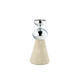 Faux Shagreen Candle Holder - Sliver Small