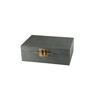 Faux Shagreen Storage Box - Charcoal Small