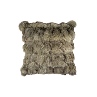 Fox Fur Cushion Cover - Grey-Beige Large