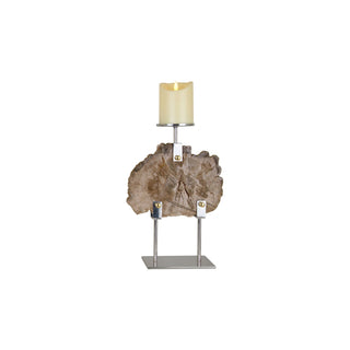 Petrified Wood Candle Stand - Medium