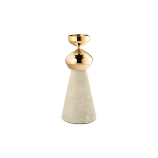 Faux Shagreen Candle Holder - Gold Large