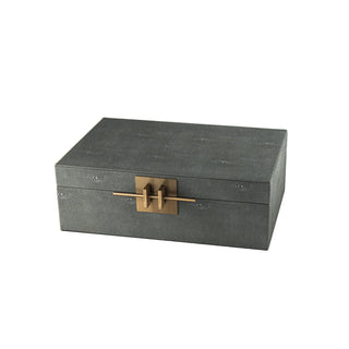 Faux Shagreen Storage Box - Charcoal Large