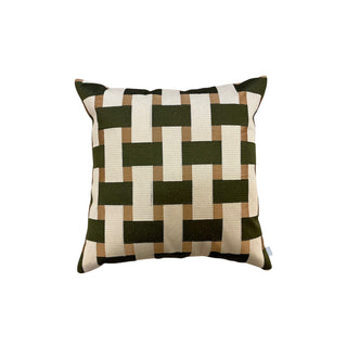 Retro Block Cushion Cover - Green