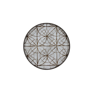 Rosette Round Glass Tray - White Large
