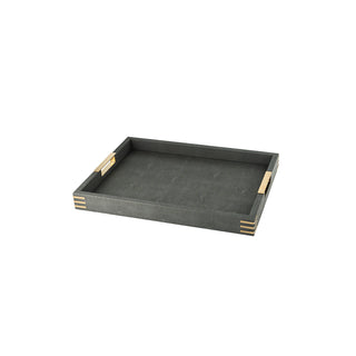 Barker Faux Shagreen Tray - Grey
