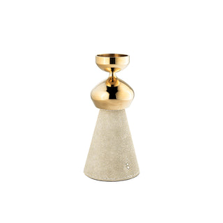 Faux Shagreen Candle Holder - Gold Small