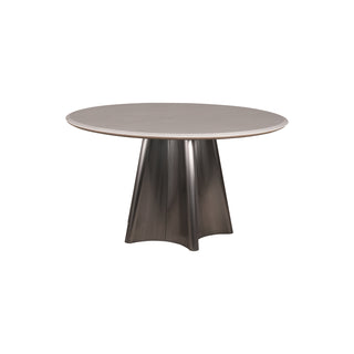 Ripple Round Dining Table - White Marble