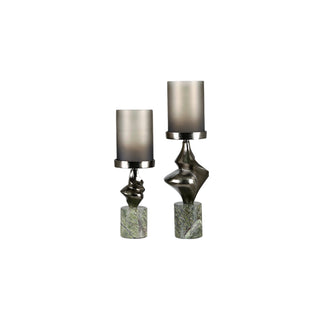 Harlan Marble Base Candle Holder S/2
