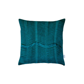 Noah Pleated Velvet Cushion Cover - Turquoise