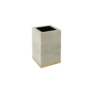 Faux Shagreen Pen Holder - Cream