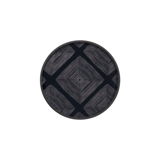 Diamond Round Glass Tray - Blue Small