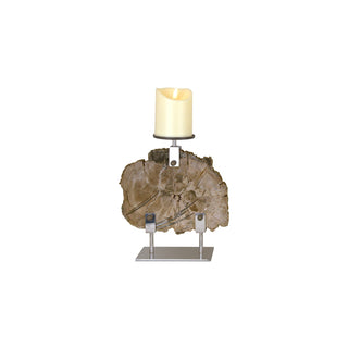 Petrified Wood Candle Stand - Small